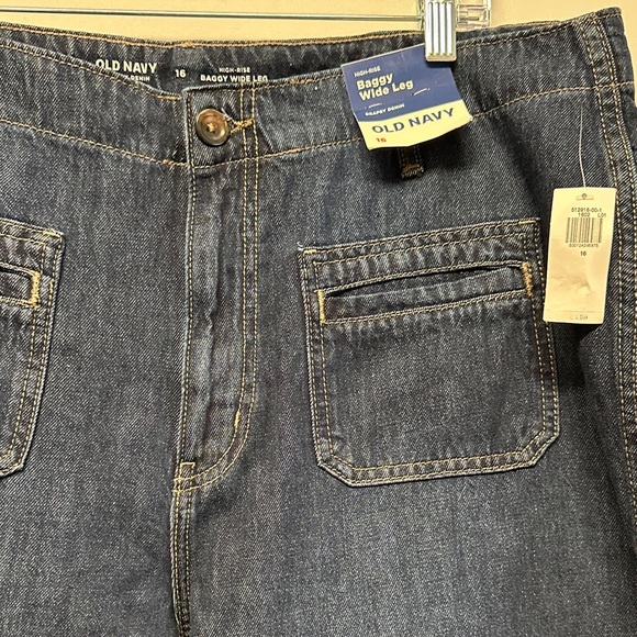 NWT Old Navy High Waisted Baggy Wide Leg Trouser Jeans 16 - Picture 4 of 5